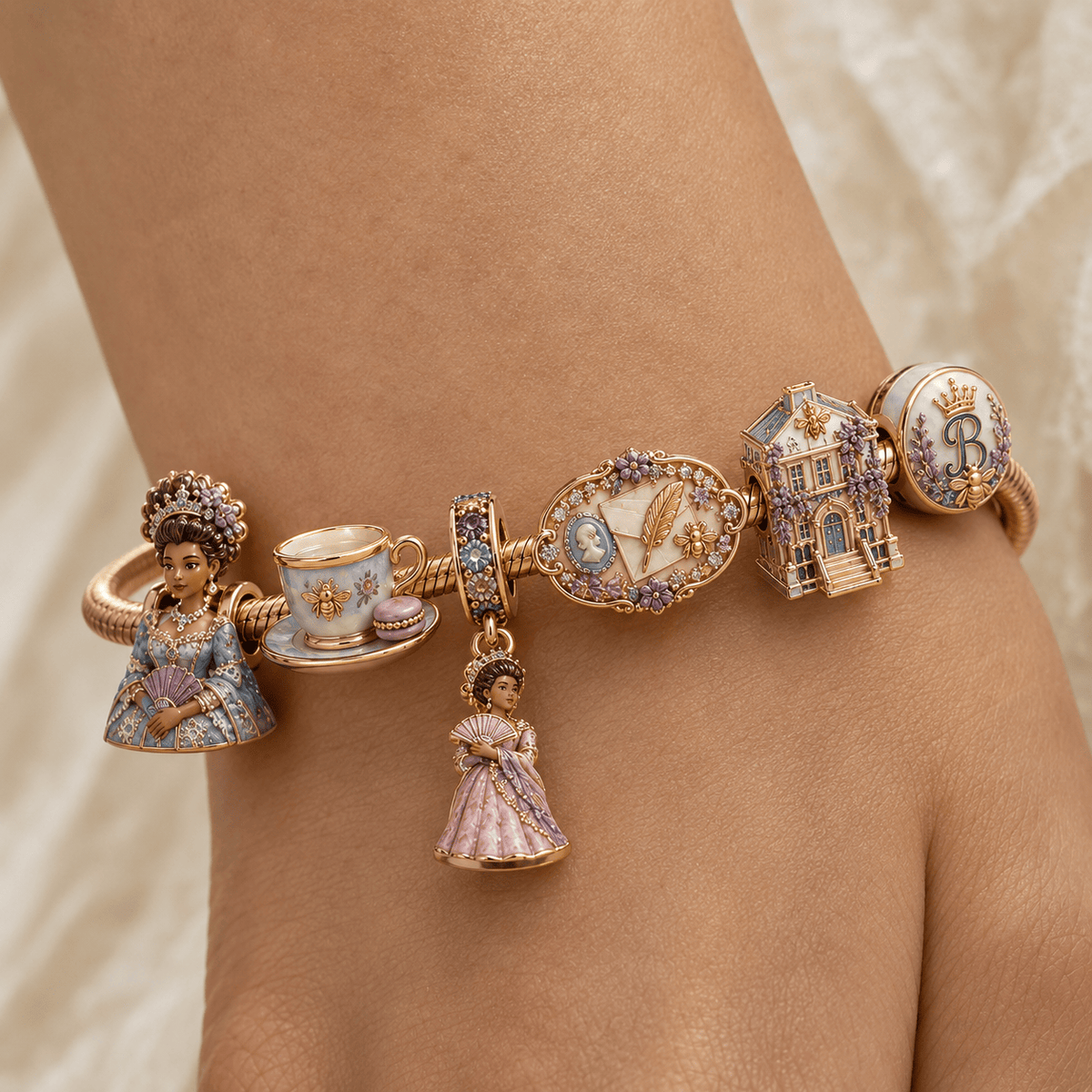 BDGT Silver Charm Bracelet Set HQH