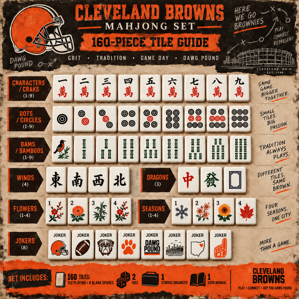 Premium CLVB Mahjong Tiles Set TNSM