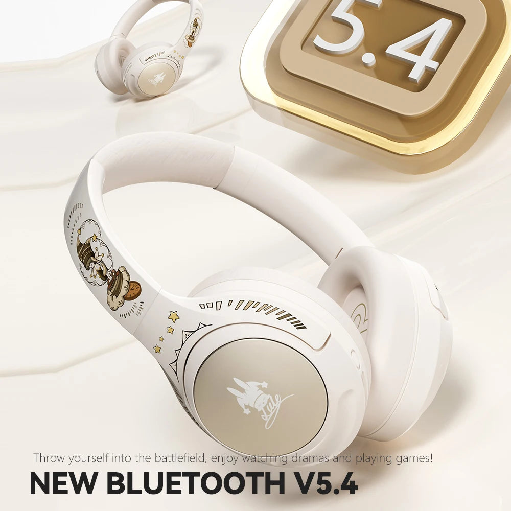HaaYot Girls Cute Over Ear Headphones Gaming Headset for kids for School Active Noise Cancelling Wireless Bluetooth Headphones