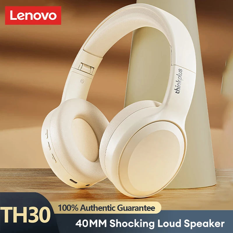 Original Lenovo TH30 Wireless Bluetooth 5.0 Gaming Headphones Foldable Sports Fone Headset HiFi Surround Sound Earphones for Mic